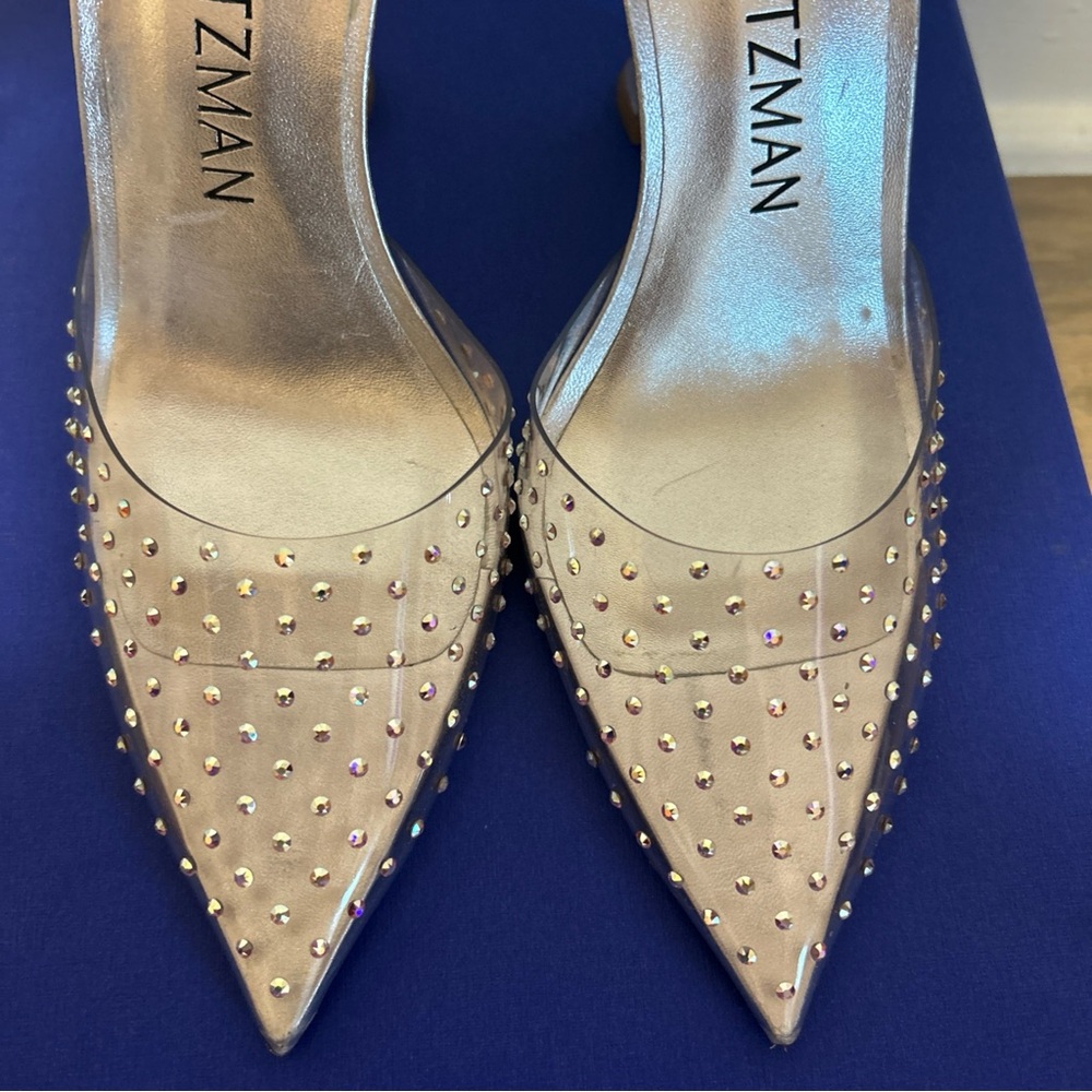 Stuart Weitzman Women's Clear Glam Xcurve Pump Heels